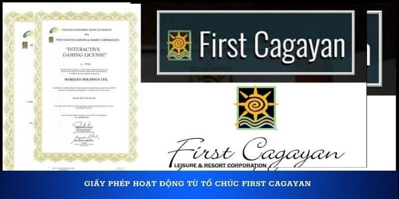Giấy phép từ tổ chức First Cagayan rất uy tín và chuyên nghiệp